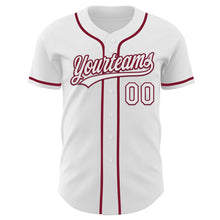 Charger l'image dans la galerie, Custom White Crimson Authentic Baseball Jersey
