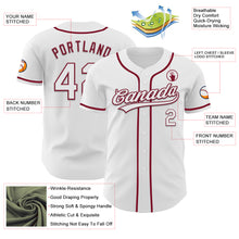 Charger l'image dans la galerie, Custom White Crimson Authentic Baseball Jersey
