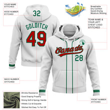 Load image into Gallery viewer, Custom Stitched White Red-Kelly Green Baseball Pullover Sweatshirt Hoodie
