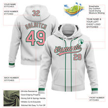 Load image into Gallery viewer, Custom Stitched White Medium Pink-Kelly Green Baseball Pullover Sweatshirt Hoodie
