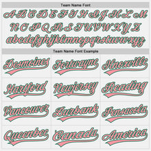 Load image into Gallery viewer, Custom Stitched White Medium Pink-Kelly Green Baseball Pullover Sweatshirt Hoodie
