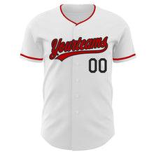Load image into Gallery viewer, Custom White Red-Black Authentic Baseball Jersey

