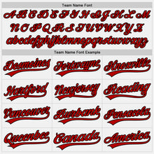 Load image into Gallery viewer, Custom White Red-Black Authentic Baseball Jersey
