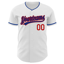 Charger l'image dans la galerie, Custom White Royal-Red Authentic Baseball Jersey
