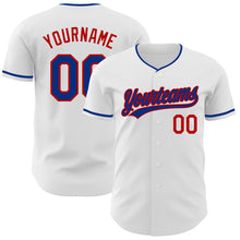 Charger l'image dans la galerie, Custom White Royal-Red Authentic Baseball Jersey
