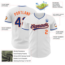 Charger l'image dans la galerie, Custom White Royal-Orange Authentic Baseball Jersey
