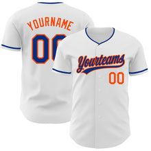 Charger l'image dans la galerie, Custom White Royal-Orange Authentic Baseball Jersey
