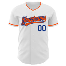 Load image into Gallery viewer, Custom White Orange-Royal Authentic Baseball Jersey
