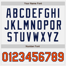 Laden Sie das Bild in den Galerie-Viewer, Custom White Orange-Navy Authentic Baseball Jersey
