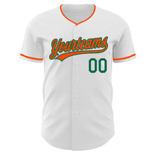 Load image into Gallery viewer, Custom White Orange-Kelly Green Authentic Baseball Jersey
