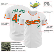 Load image into Gallery viewer, Custom White Orange-Kelly Green Authentic Baseball Jersey
