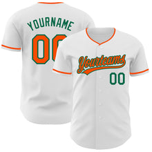 Load image into Gallery viewer, Custom White Orange-Kelly Green Authentic Baseball Jersey
