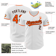 Load image into Gallery viewer, Custom White Orange-Brown Authentic Baseball Jersey
