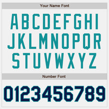 Load image into Gallery viewer, Custom White Navy-Teal Authentic Baseball Jersey
