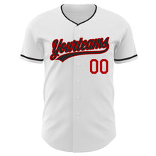 Laden Sie das Bild in den Galerie-Viewer, Custom White Black-Red Authentic Baseball Jersey
