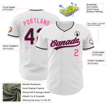 Laden Sie das Bild in den Galerie-Viewer, Custom White Black-Pink Authentic Baseball Jersey
