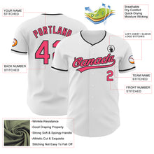 Laden Sie das Bild in den Galerie-Viewer, Custom White Neon Pink-Black Authentic Baseball Jersey
