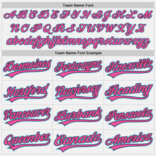 Laden Sie das Bild in den Galerie-Viewer, Custom White Sky Blue Black-Pink Authentic Baseball Jersey
