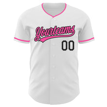 Charger l'image dans la galerie, Custom White Pink-Black Authentic Baseball Jersey
