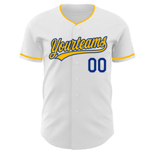 Charger l'image dans la galerie, Custom White Gold-Royal Authentic Baseball Jersey

