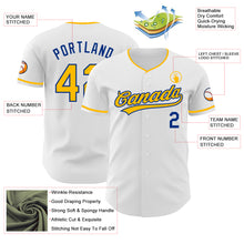 Charger l'image dans la galerie, Custom White Gold-Royal Authentic Baseball Jersey
