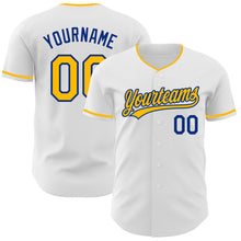 Charger l'image dans la galerie, Custom White Gold-Royal Authentic Baseball Jersey
