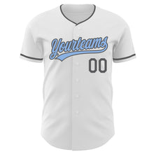 Charger l'image dans la galerie, Custom White Light Blue-Steel Gray Authentic Baseball Jersey
