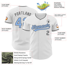 Charger l'image dans la galerie, Custom White Light Blue-Steel Gray Authentic Baseball Jersey
