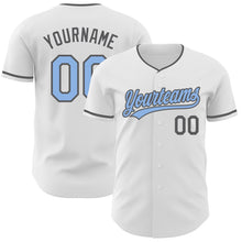 Charger l'image dans la galerie, Custom White Light Blue-Steel Gray Authentic Baseball Jersey
