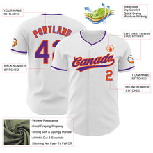Загрузить изображение в средство просмотра галереи, Custom White Purple-Orange Authentic Baseball Jersey
