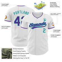 Загрузить изображение в средство просмотра галереи, Custom White Purple-Teal Authentic Baseball Jersey
