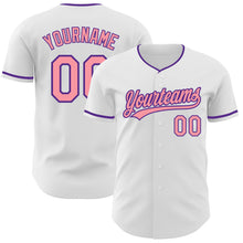 Charger l'image dans la galerie, Custom White Medium Pink-Purple Authentic Baseball Jersey
