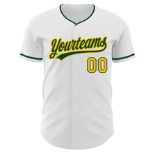 Charger l'image dans la galerie, Custom White Green-Gold Authentic Baseball Jersey
