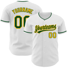 Charger l'image dans la galerie, Custom White Green-Gold Authentic Baseball Jersey
