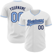 Загрузить изображение в средство просмотра галереи, Custom White Light Blue-Navy Authentic Baseball Jersey
