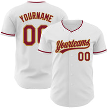 Charger l'image dans la galerie, Custom White Crimson-Old Gold Authentic Baseball Jersey
