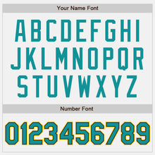 Load image into Gallery viewer, Custom White Teal Black-Yellow Authentic Baseball Jersey
