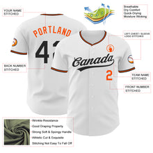 Load image into Gallery viewer, Custom White Black-Orange Authentic Baseball Jersey
