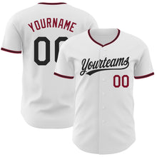 Charger l'image dans la galerie, Custom White Black-Crimson Authentic Baseball Jersey

