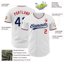 Load image into Gallery viewer, Custom White Navy-Red Authentic Baseball Jersey
