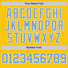 Загрузить изображение в средство просмотра галереи, Custom Yellow Light Blue-White Authentic Basketball Jersey

