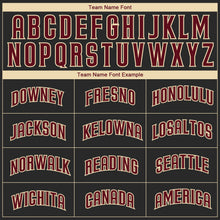Load image into Gallery viewer, Custom Black Crimson-City Cream Authentic Baseball Jersey
