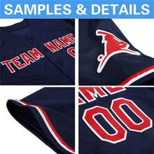 Load image into Gallery viewer, Custom Navy Red-Old Gold Authentic Baseball Jersey
