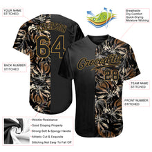 Laden Sie das Bild in den Galerie-Viewer, Custom 3D Pattern Design Golden Tropical Leaves In The Style Of Jungalow And Hawaii Authentic Baseball Jersey
