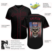 Laden Sie das Bild in den Galerie-Viewer, Custom 3D Pattern Design Skull Uncle Sam American Flag Authentic Baseball Jersey
