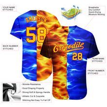 Laden Sie das Bild in den Galerie-Viewer, Custom 3D Pattern Design Flame Burning Red Hot Sparks BBQ Season Authentic Baseball Jersey
