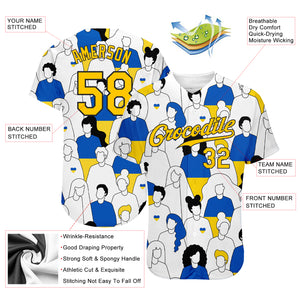 Custom 3D Pattern Design Patriot Of Ukraine Authentic Baseball Jersey
