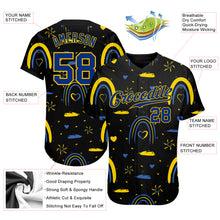 Load image into Gallery viewer, Custom 3D Pattern Design Ukrainian Flag Colors Glory To Ukraine Authentic Baseball Jersey
