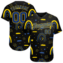 Load image into Gallery viewer, Custom 3D Pattern Design Ukrainian Flag Colors Glory To Ukraine Authentic Baseball Jersey
