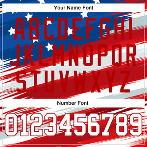 Custom Royal White-Red 3D American Flag Authentic Baseball Jersey